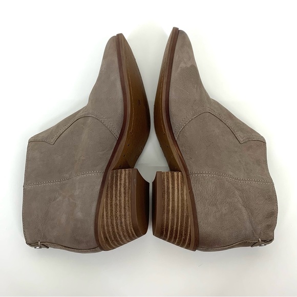 Sam Edelman Gray Leather Round Toe Western Bootie With Zipper Pull Ankle Sz 6 - Picture 7 of 13